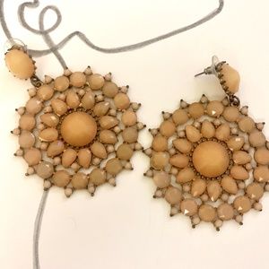 Blush Crystal & Brass Mandala Earrings